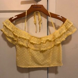 Cute off the shoulder yellow top